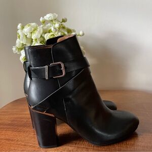 & Other Stories Heeled Leather Bootie, Black, EU 38